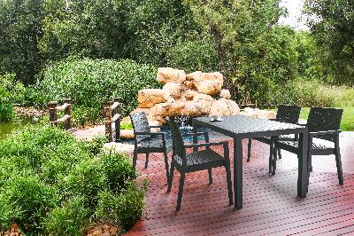 siesta 5 piece resin rattan outdoor dining setting 