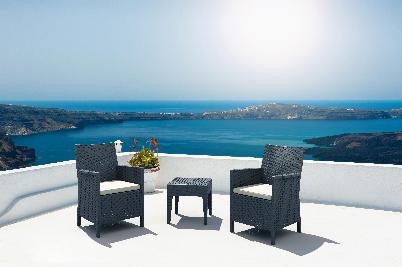 siesta california tub chair with cushion/ miami side table 
