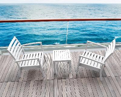 siesta 3 piece balcony setting with artemis xl arm chair and ocean side table 