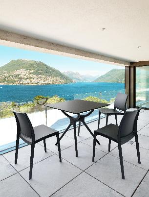 siesta air table 80/maya chair 3 seat package - white 