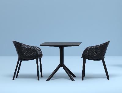 siesta sky table 80/sky pro chair 2 seat package - black 