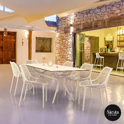 siesta outdoor dining setting with 6 siesta air chair 