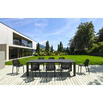 vegas xl table/air chair 8 seat package - black&nbsp; 