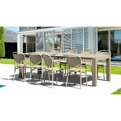 vegas xl table/marcel chair 8 seat package - white&nbsp; 