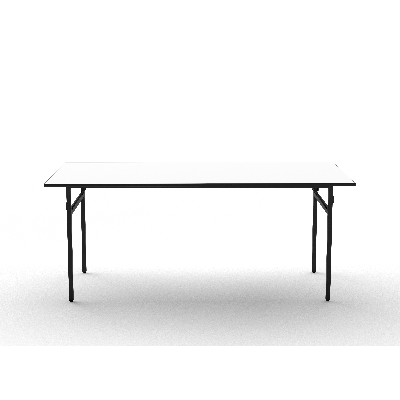 durafurn brooklyn 1830mm x 760mm trestle table - white / black t mould edging 