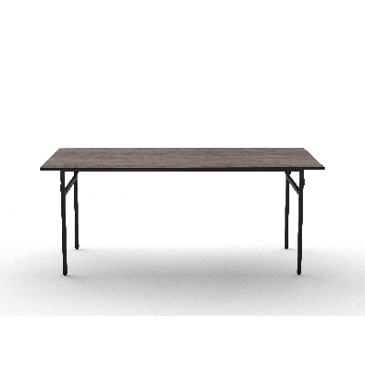 durafurn brooklyn 1830mm x 760mm trestle table - wenge / black t mould edging 