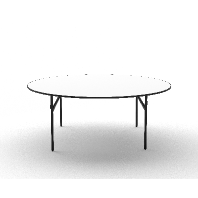durafurn brooklyn 1830dia banquet table - white / black t mould edging 