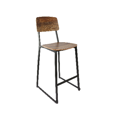 durafurn denver barstool - rustic wood ply seat & backrest 