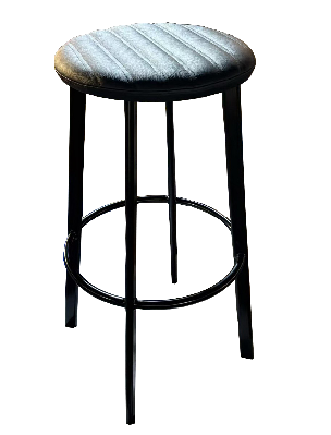 durafurn portland 750h barstool - black frame/black vinyl seat 