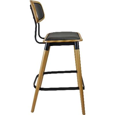 felix barstool - black vinyl seat - lancaster oak - black frame 