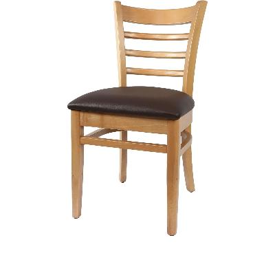 florence chair - natural - chocolate vinyl seat&nbsp; 