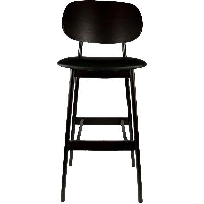 ban barstool - black dolaro vinyl seat - wenge h frame 