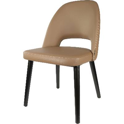 semifreddo chair - black legs/taupe vinyl 
