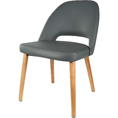 semifreddo chair - trojan oak legs/anthracite vinyl 