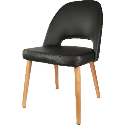 semifreddo chair - trojan oak legs/black vinyl 