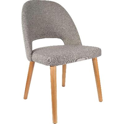 semifreddo chair - trojan oak legs/taupe woven fabric 