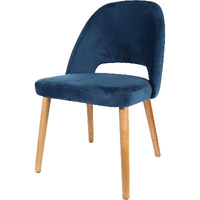 semifreddo chair - trojan oak legs/denim velvet 