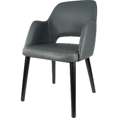 sorbet chair - black legs/anthracite vinyl 