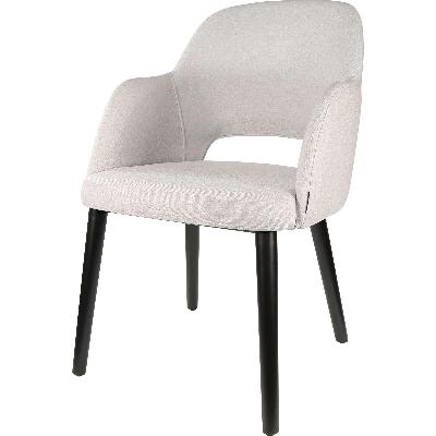 sorbet chair - black legs/ light grey woven fabric 