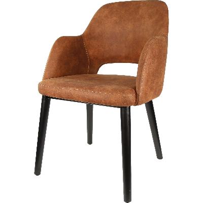 sorbet arm chair - black legs/tan premium vinyl 