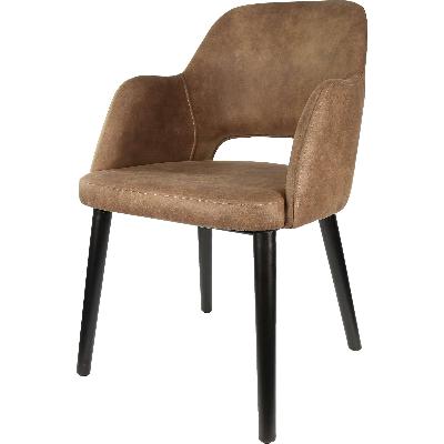 sorbet chair - black legs/mocha premium vinyl 