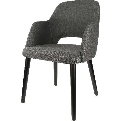 sorbet chair - black legs/anthracite woven fabric 