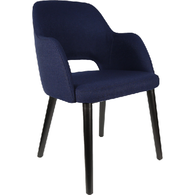 sorbet chair - black legs/navy woven fabric 