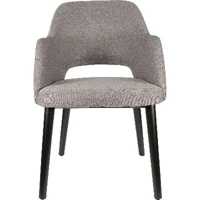 sorbet chair - black legs/taupe woven fabric 