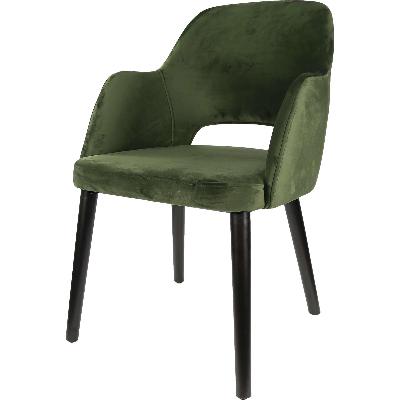 sorbet chair - black legs/avocado velvet 