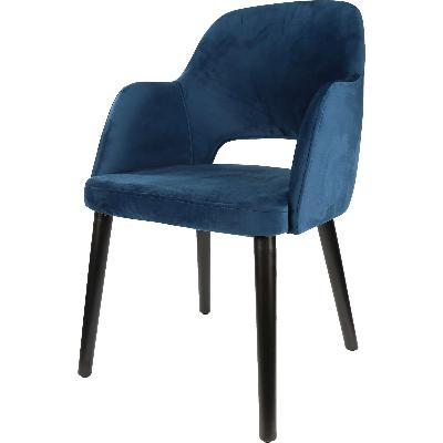 sorbet chair - black legs/denim velvet 