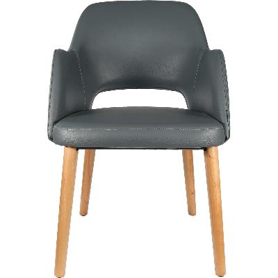 sorbet chair - trojan oak legs/anthracite vinyl 