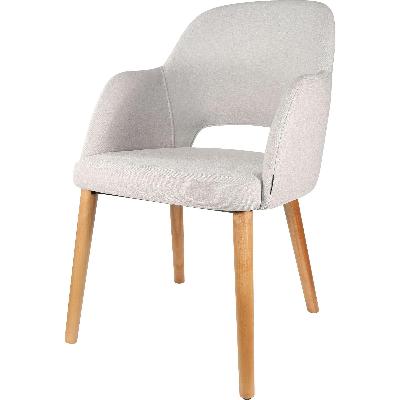 sorbet chair - trojan oak legs/ light grey woven fabric 