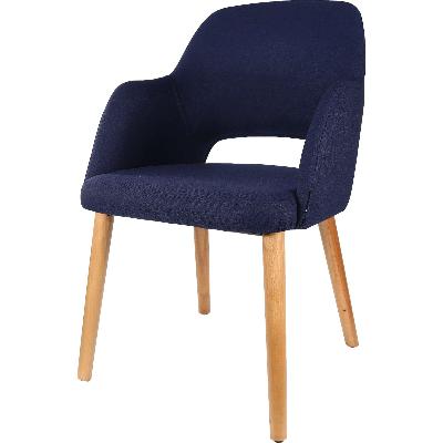 sorbet chair - trojan oak legs/navy woven fabric 