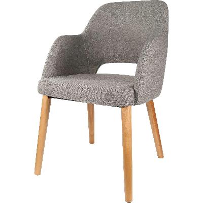 sorbet chair - trojan oak legs/taupe woven fabric 