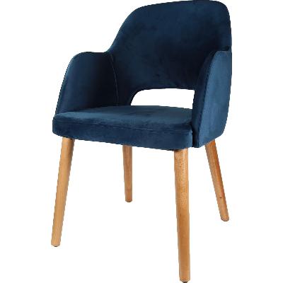 sorbet chair - trojan oak legs/denim velvet 