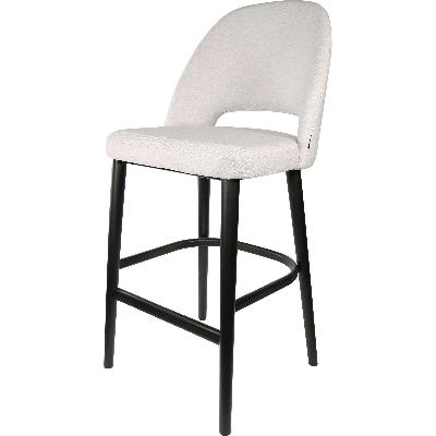 semifreddo stool - black legs/ light grey woven fabric - 78cm seat height 