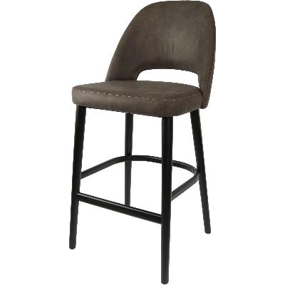 semifreddo stool - black legs/charcoal fabric - 78cm seat height 