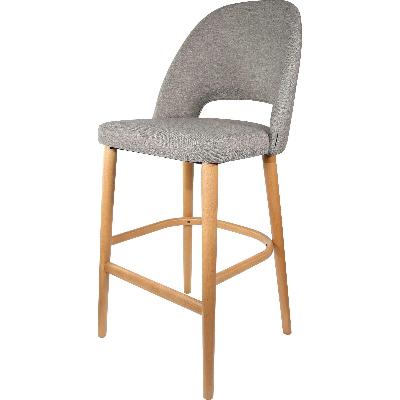 semifreddo stool - trojan oak legs/taupe woven fabric - 78cm seat height 