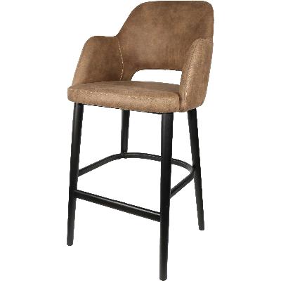 sorbet stool - black legs/mocha premium vinyl - 78cm seat height 