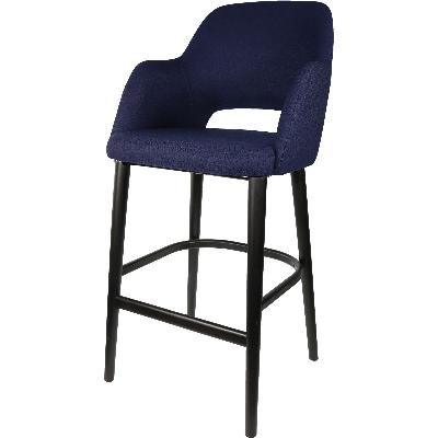 sorbet stool - black legs/navy woven fabric - 78cm seat height  