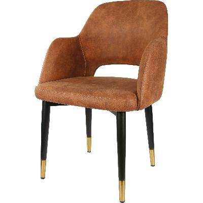 sorbet chair - black metal 450h legs/tan fabric 