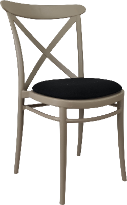 siesta cross chair - taupe with anthracite fabric cushion 