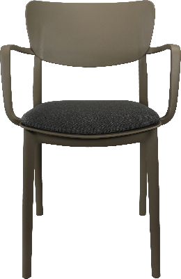 siesta lisa arm chair - taupe with anthracite fabric cushion 