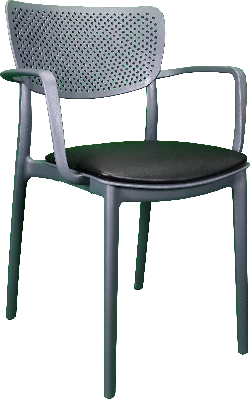 siesta loft arm chair - anthracite with black vinyl cushion 