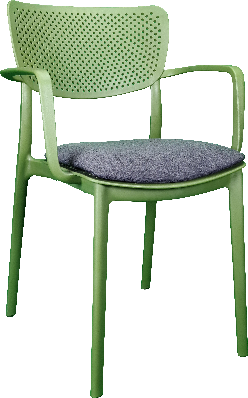 siesta loft arm chair - olive green with anthracite fabric cushion 