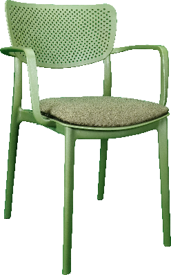siesta loft arm chair - olive green with olive green fabric cushion 