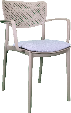 siesta loft arm chair - taupe with light grey fabric cushion 
