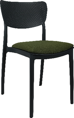 siesta lucy chair - anthracite with olive green fabric cushion 