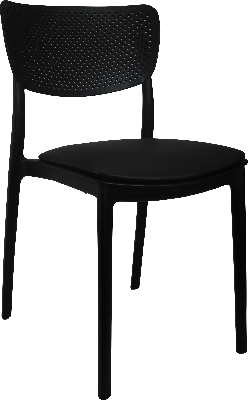 siesta lucy chair - black with black vinyl cushion 