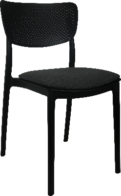 siesta lucy chair - black with anthracite fabric cushion 